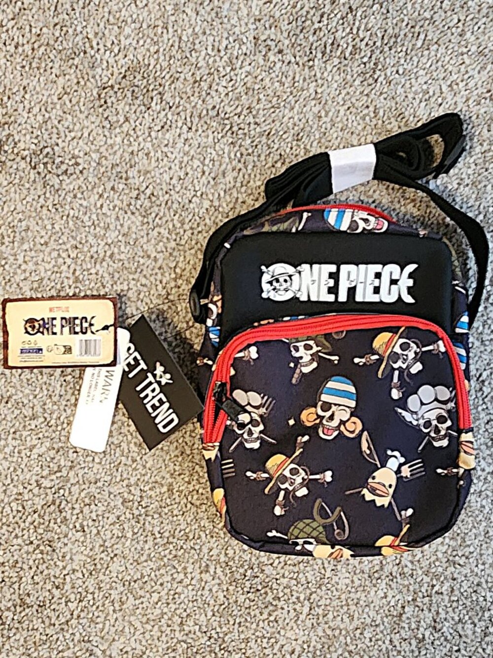 NWT: Netflix One Piece Crossbody Bag - The Straw Hat Jolly Roger